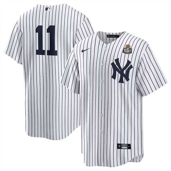 Mens New York Yankees #11 Anthony Volpe White 2024 World Series Cool Base Stitched Jersey Dzhi->new york yankees->MLB Jersey